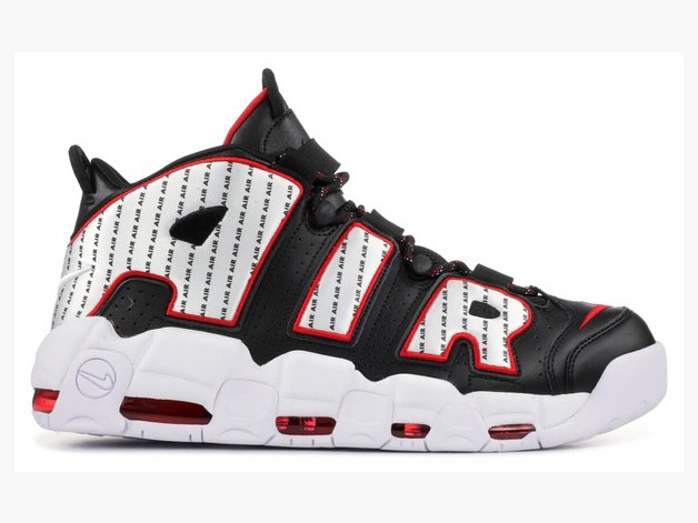 Air uptempo black white red