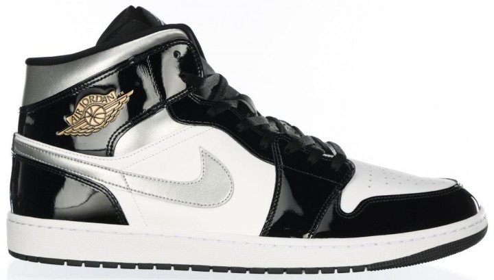 Jordan Retro 1 High Patent Black Metallic Silver