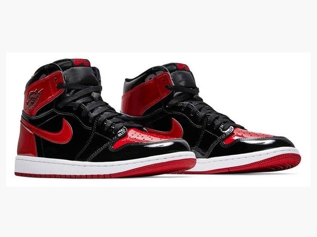 Jordan Retro 1 High Black Red Charol
